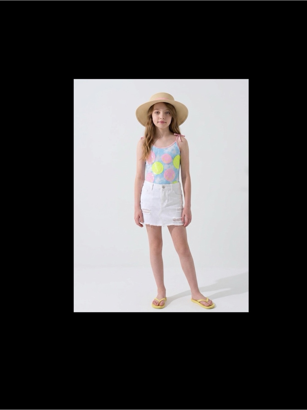 Kids One-Piece Swimsuit in Pastel Polka Dot